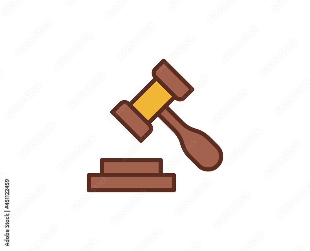Judge hammer premium line icon. Simple high quality pictogram. Modern outline style icons. Money vector illustration on a white background. Judge hammer premium line icon. Simple high quality pictogram. Modern outline style icons. Money vector illustration on a white background.