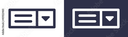 Drop menu button icon. Menu icon