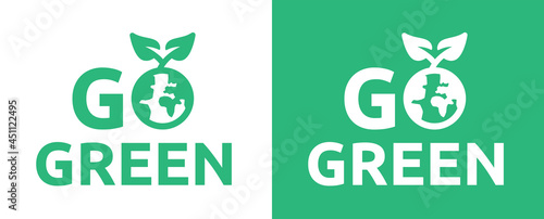 Go green icon. Eco friendly symbol vector illustration.