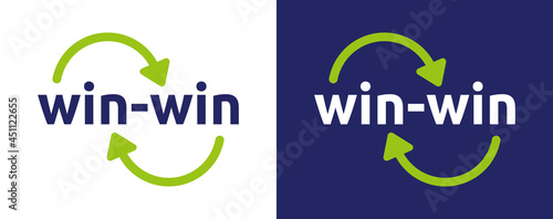 Win-win strategy text vector.