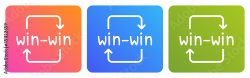 Win-win situation. Exchange benefit vector illustration