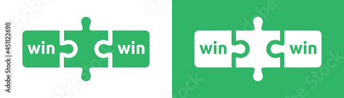 Win win jigsaw icon. Win win puzzle symbol vector illustration.