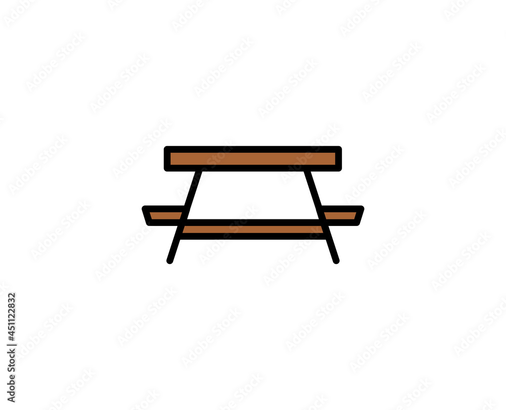 Table line icon. Vector symbol in trendy flat style on white background. Travel sing for design. Table line icon. Vector symbol in trendy flat style on white background. Travel sing for design.