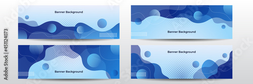 Set of abstract geometric blue banner background. Set of banner templates. modern abstract design. abstract blue lines technology background
