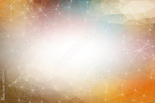 Abstract Brown Polygonal Space Background with Connecting Dots and Lines. Connection structure and science background. Futuristic HUD design.