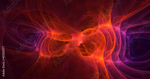 3D rendering abstract multicolor fractal light background