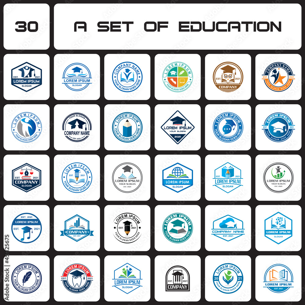 a set of education logo , a set of university logo