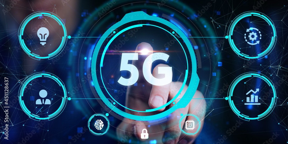 The concept of 5G network, high-speed mobile Internet, new generation networks. Business, modern technology, internet and networking concept The concept of 5G network, high-speed mobile Internet, new generation networks. Business, modern technology, internet and networking concept