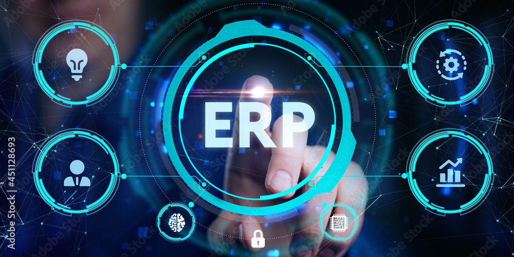 Business, Technology, Internet and network concept. Enterprise Resource Planning ERP corporate company management. Business, Technology, Internet and network concept. Enterprise Resource Planning ERP corporate company management.