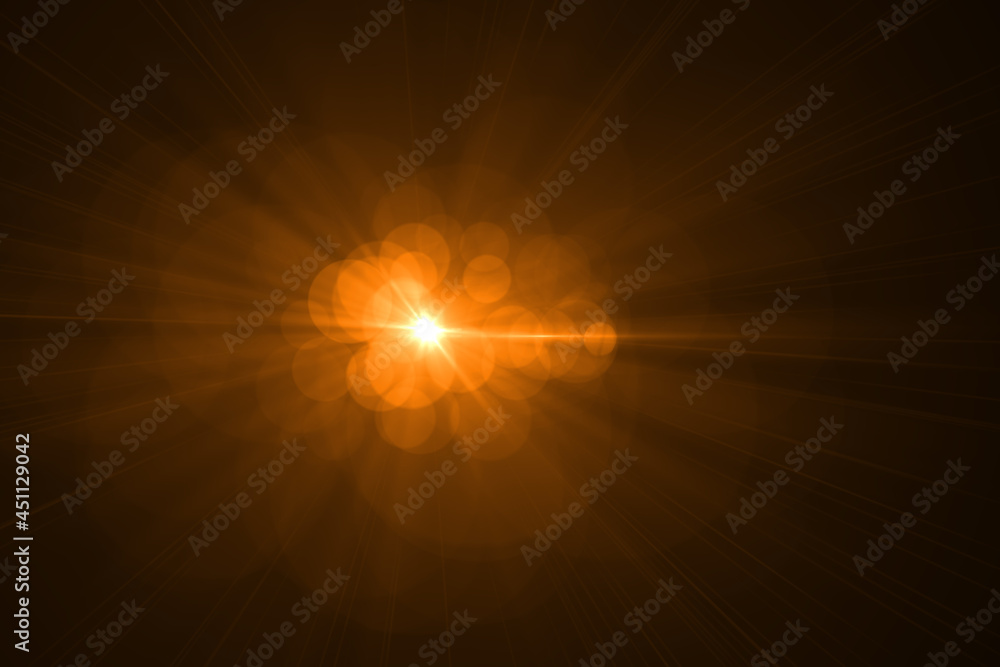 Lens flare effect on black blackground