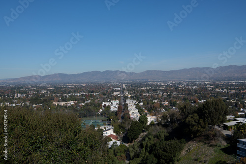 A beautiful village viewed from the mountains.