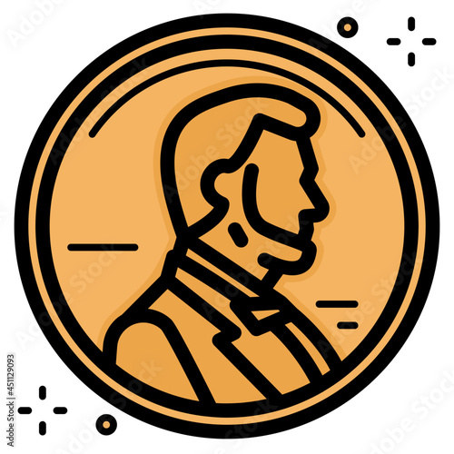 a penny line icon