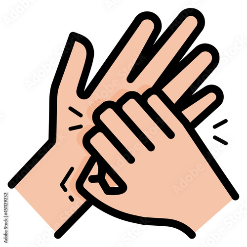 itchy palm line icon