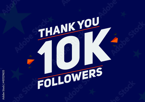 10k followers thank you colorful celebration template. social media followers achievement congratulation. 10000