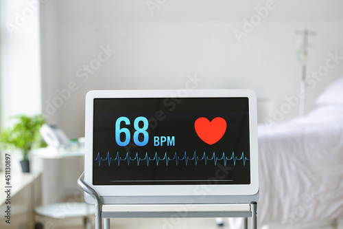 Heart rate monitor on table...