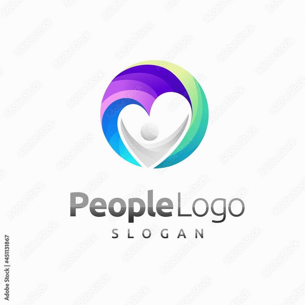 People logo with love concept