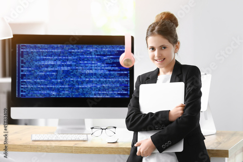 Little programmer with lapt...