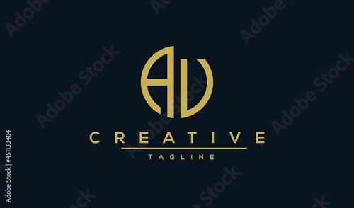 AV, VA letter Badge logo design in circle with initials