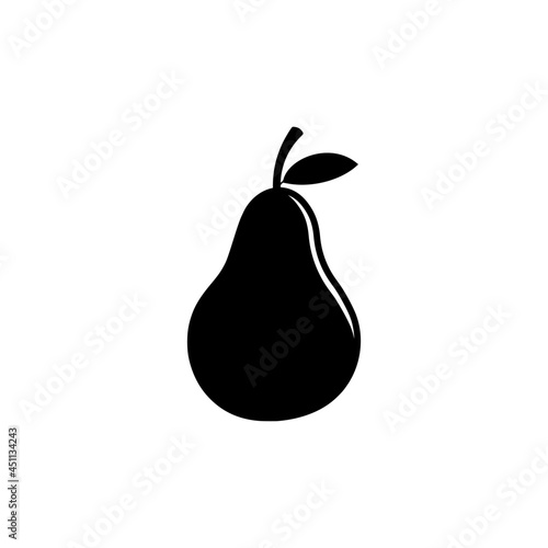 Pear silhouette icon isolated on white background