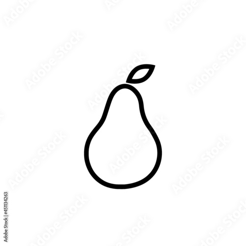 Pear silhouette icon isolated on white background