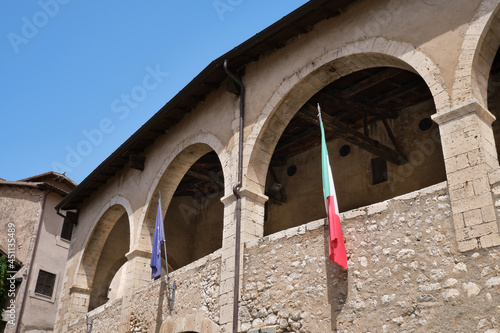 loggia dei mercanti in the medieval town of sermoneta photo