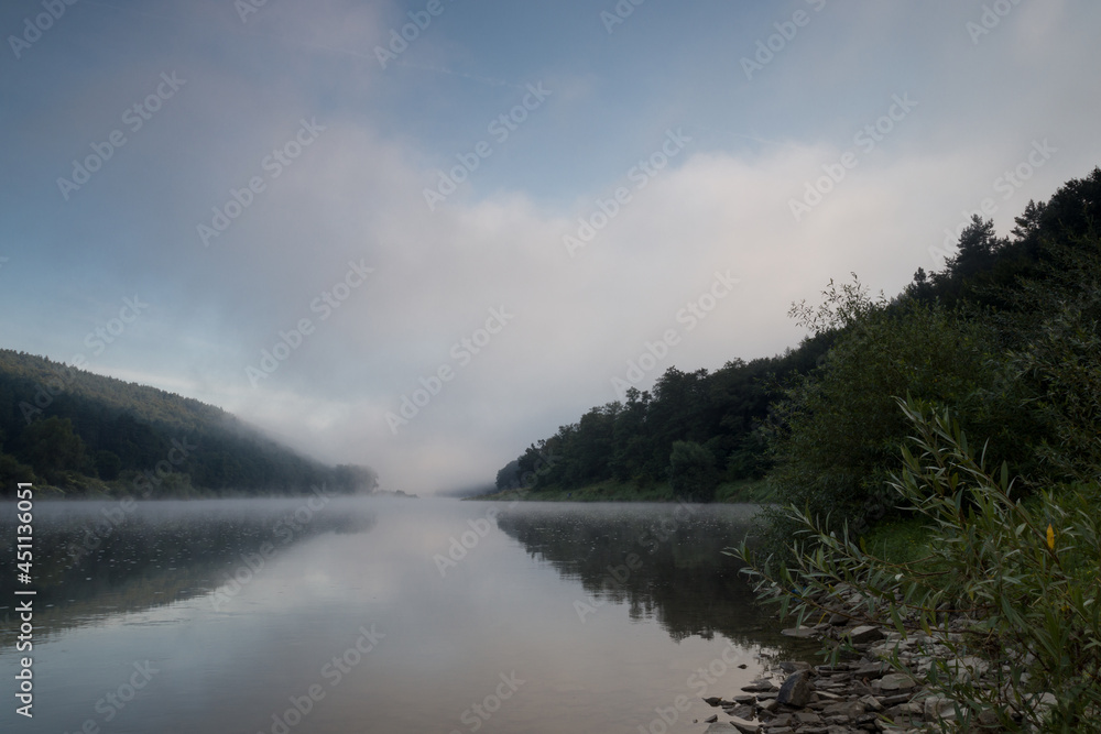 Fototapeta premium morning on the river in summer