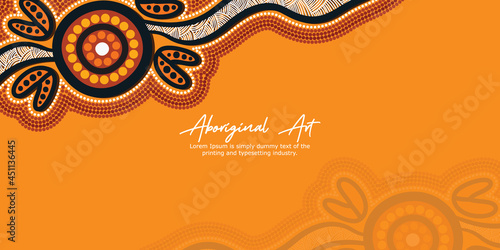 Yellow aboriginal artwork banner