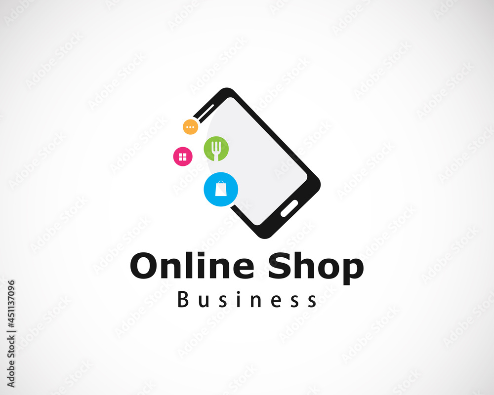 online shop logo design creative mobile phone concept food delivery social media online shop logo design creative mobile phone concept food delivery social media