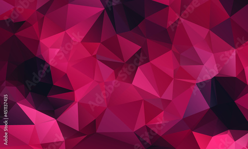 Abstract Red Color Polygon Background Design, Abstract Geometric Origami Style With Gradient