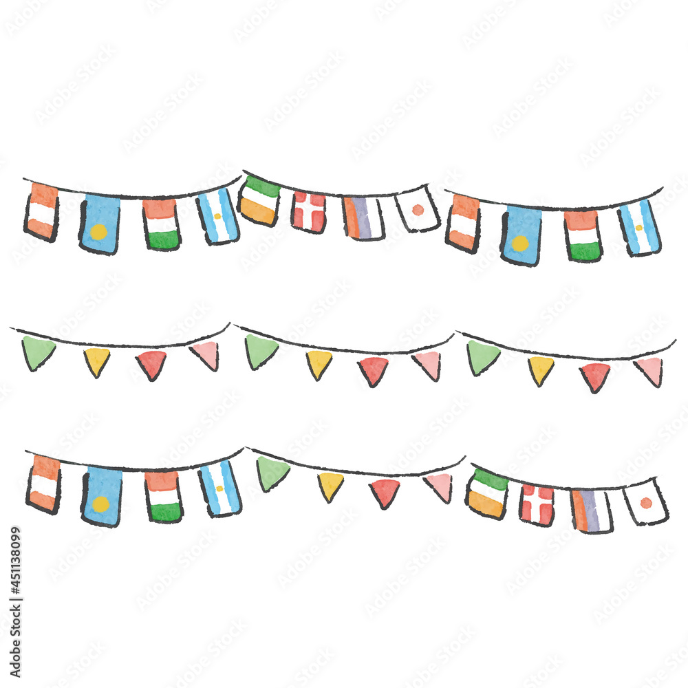 カラフルなフラッグ ガーランドのイラスト Stock Vector Adobe Stock