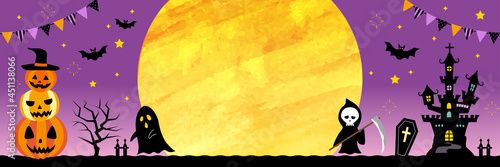 ハッピーハロウイン　バナーテンプレート　3:1　横　/ バリエーションあり