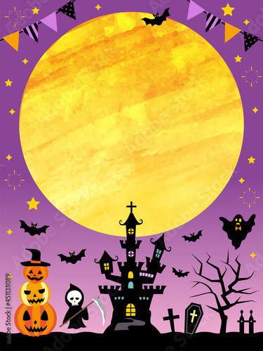 ハッピーハロウイン　バナーテンプレート　3:4　縦　/ バリエーションあり