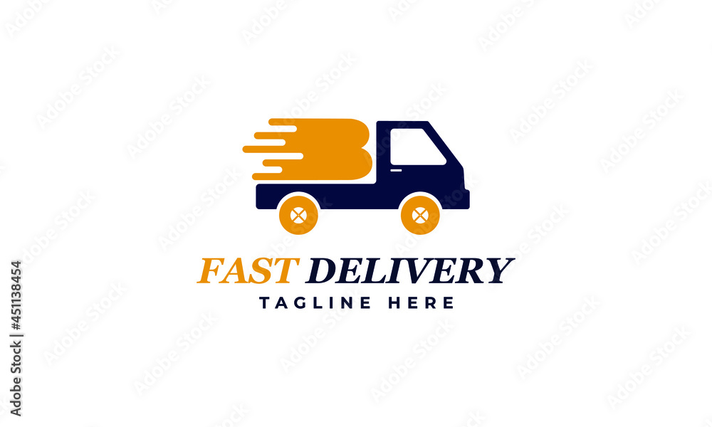 Letter B Fast Delivery Service Logo Vector Design Template. Alphabet B Courier Logo Icon Design. Delivery Express Logo Design Letter B Fast Delivery Service Logo Vector Design Template. Alphabet B Courier Logo Icon Design. Delivery Express Logo Design