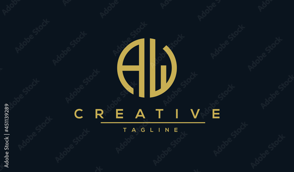 AW logo letter design vector. WA logo monogram initials letter concept. AW icon logo design AW logo letter design vector. WA logo monogram initials letter concept. AW icon logo design