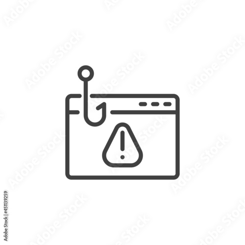 Phishing website line icon