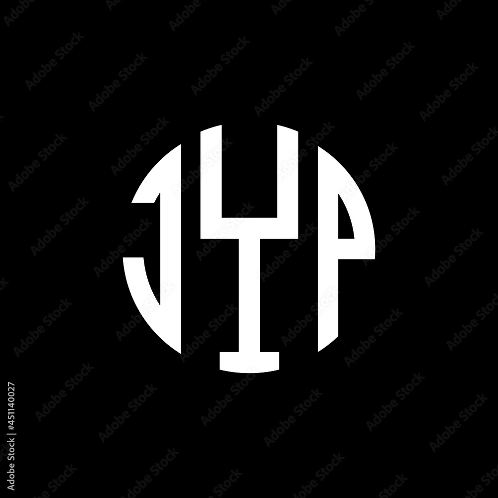 JYP letter logo design. JYP modern letter logo with black background