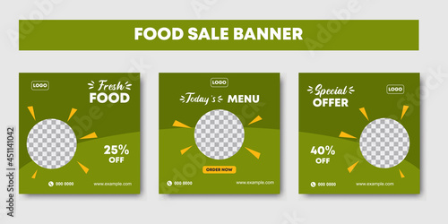 Food menu banner social med...