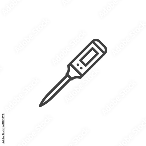 Meat thermometer line icon