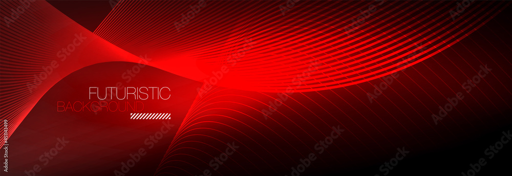 Abstract neon glowing light in the dark with waves. Shiny magic energy and motion concept, vector abstract wallpaper background Abstract neon glowing light in the dark with waves. Shiny magic energy and motion concept, vector abstract wallpaper background