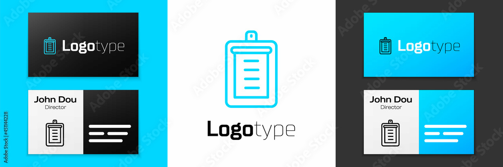 Blue line Clipboard with checklist icon isolated on white background. Control list symbol. Survey poll or questionnaire feedback form. Logo design template element. Vector Blue line Clipboard with checklist icon isolated on white background. Control list symbol. Survey poll or questionnaire feedback form. Logo design template element. Vector