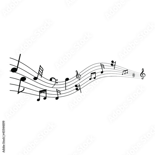 Music icon vector. Notes illustration sign. solfeggio symbol or logo.