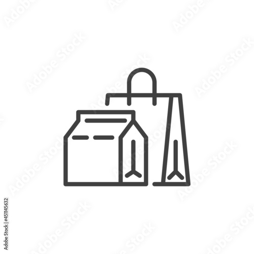 Paper Shopping Bags line icon