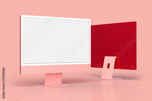 Canvastavla Monitor iMac 24 mockup Template For presentation branding, corporate identity, advertising, branding business
