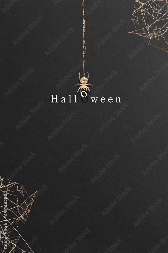 ハロウィン クモ スパイダー 金箔 ゴールド 蜘蛛 蜘蛛の巣 背景 フレーム テクスチャ Stock Photo Adobe Stock