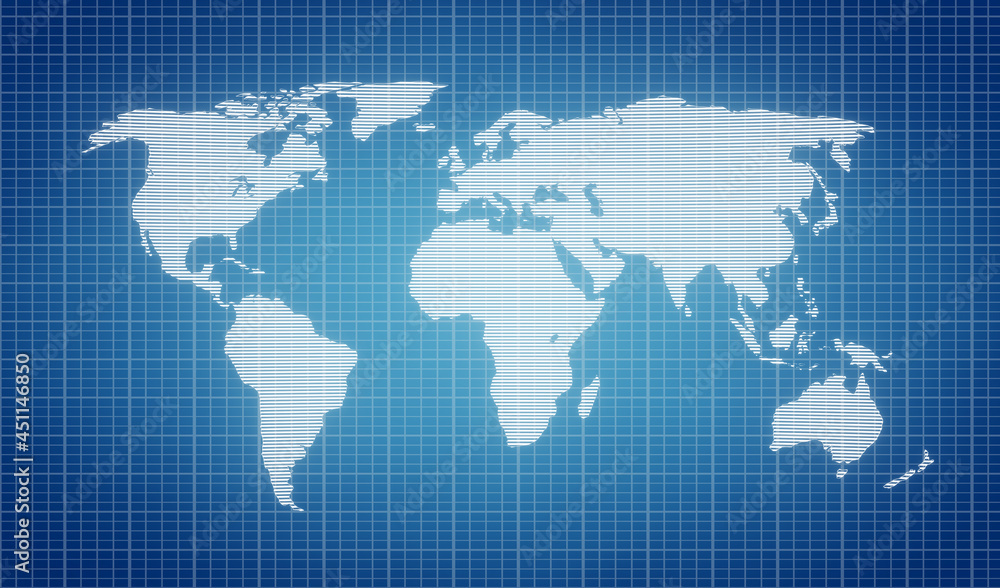 World map in blueprint. World map in blueprint.