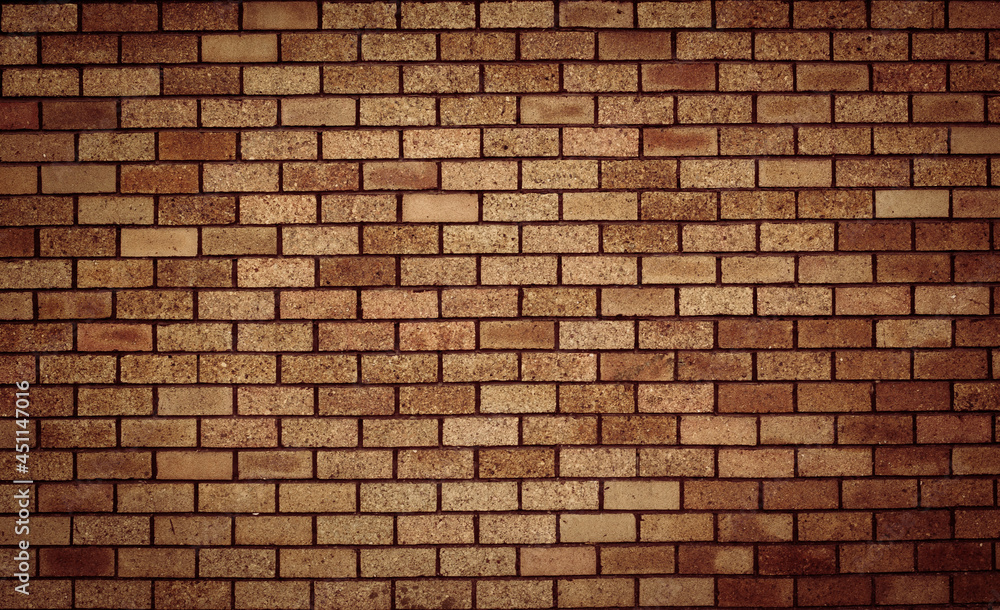 Fototapeta premium Red brick wall seamless background - texture pattern for continuous replicate.