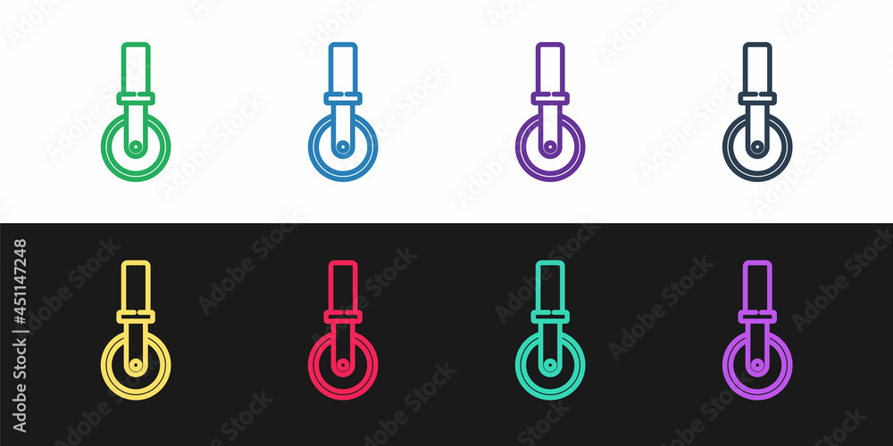 Set line Pizza knife icon isolated on black and white background. Pizza cutter sign. Steel kitchenware equipment. Vector Set line Pizza knife icon isolated on black and white background. Pizza cutter sign. Steel kitchenware equipment. Vector