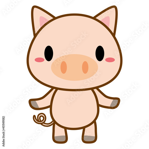 立ちポーズ 動物 イラスト 【ライン】 こぶた02