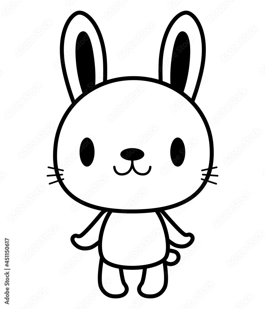 立ちポーズ 動物 イラスト 黒ライン うさぎ03 Stock Vector Adobe Stock 立ちポーズ 動物 イラスト 黒ライン うさぎ03 Stock Vector Adobe Stock