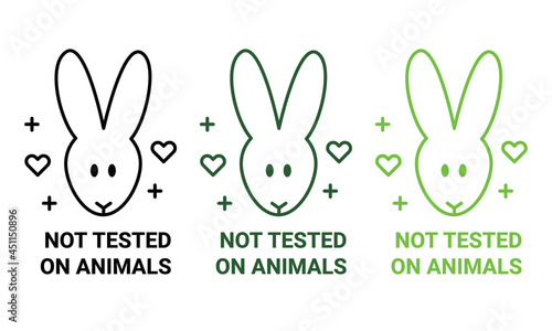 Not tested on animas icon symbol illustration rabbit heart love eco friendly cruelty free animal health nature environment design minimalism minimalistic